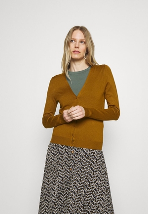 Cardigan Anna Field Basic V Neck Marron Clair Femme | ZXR-1398579